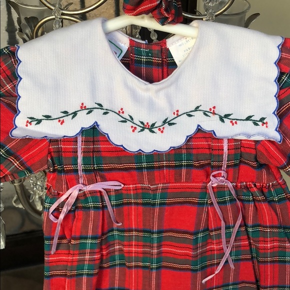 Vintage NWOT 0-3mos plaid romper - Picture 2 of 5